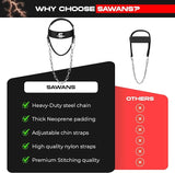 SAWANS Neck Trainer Neck Harness for Weight Sports Neck Stretcher Weight Lifting Belt Head Trainer Men Neck Back Pain Adjustable Head Harness Fitness, Bodybuilding, Strength Training