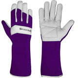 SAWANS Long Gardening Gloves Leather Men Women Durable Goatskin Garden Gloves Forearm Protection