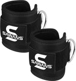 SAWANS Ankle Straps for Cable Machine Attachments Gym Ankle Cuffs with Neoprene Padding Adjustable Glute Kickback Workouts Booty Hip Abductors Leg Curls Exercise for Men and Women
