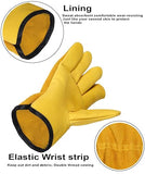 Work Gardening Gloves for Men Women 2 Pairs Leather Gloves Heavy Duty Construction Breathable and Flexible Safety