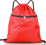 Drawstring Bag String Gym Sack Drawstring Sports Bag side Pocket Zipper PE Backpack Beach School Holidays Swimming Travel for Men And Women
