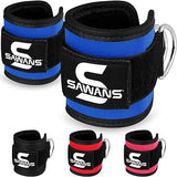 SAWANS Ankle Straps for Cable Machine Attachments Gym Ankle Cuffs with Neoprene Padding Adjustable Glute Kickback Workouts Booty Hip Abductors Leg Curls Exercise for Men and Women