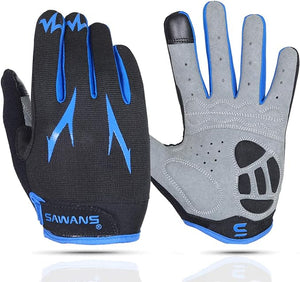 SAWANS Cycling Gloves Full Finger Mountain Bike Gloves Padded Breathable Biking Gloves for Men Women Camping Cycling Running
