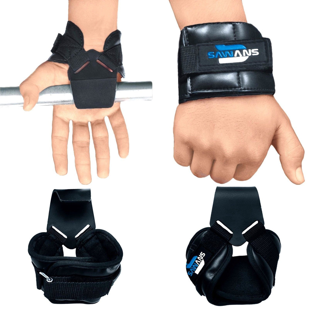 Weight Lifting Hooks Reverse Grips Training Gym Straps Gloves Wrist Su –  SAWANS