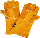 Extreme Heat & Fire Resistant Welding Gloves Leather Kevlar Stitching Fireplace Protection