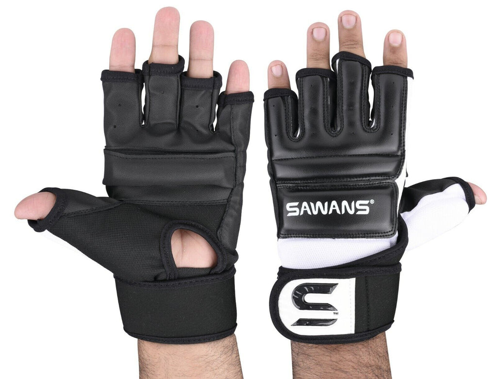 Guanti Da Allenamento SAWANS Per MMA - Pelle Sintetica, Imbottitura In Gel, Polsiera In Neoprene - Foto 2